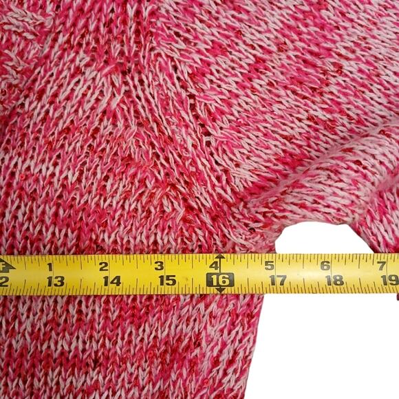 Y2K Vintage Lei Sweater Cowl Neck Jrs Sz L BARBIECORE PINK Sparkle Sequins Boho - Picture 11 of 16